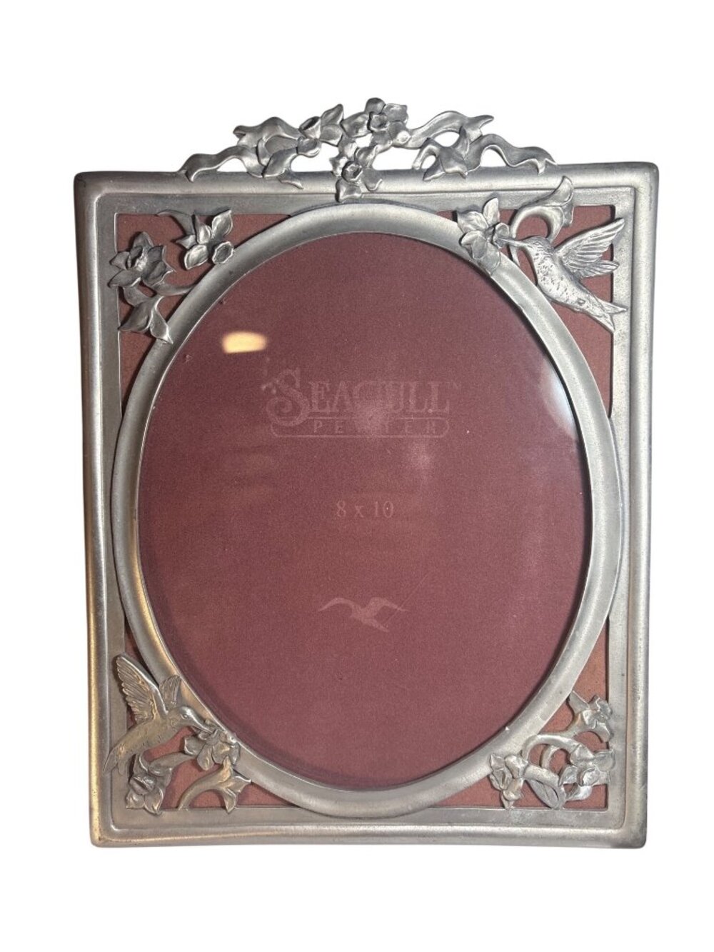 Seagull Pewter Hummingbird & Floral 8x10 Picture Frame